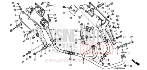 SILENCIEUX D'ECHAPPEMENT XL1000V2 de 2002